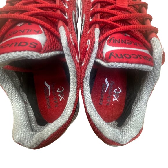 Saucony Women’s Red & Silver Kilkenny XC2 Flat Lightweight Running Shoes Size 8 - Picture 6 of 9